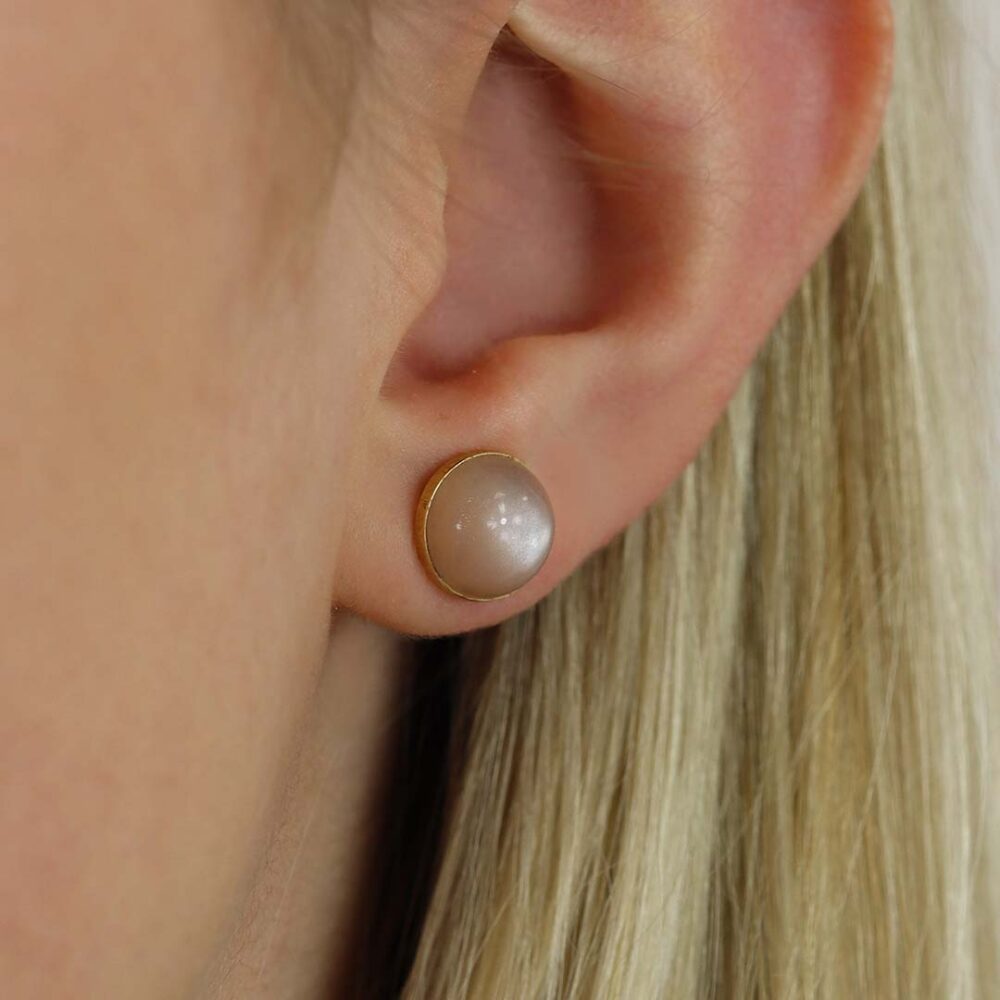 Elsa Peach Moonstone Earstuds Heidi Kjeldsen jewellers ER4942