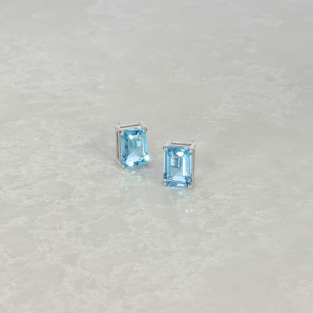 Freja Blue Topaz Gold Octagonal Earrings Heidi Kjeldsen jewellery ER6025 still