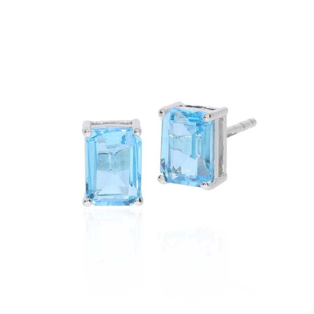 Freja Blue Topaz Gold Octagonal Earrings Heidi Kjeldsen jewellery ER6025 white1
