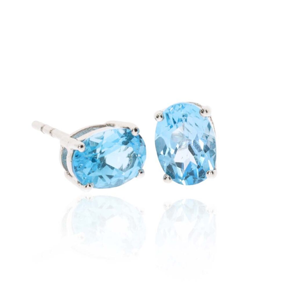 Freja Blue Topaz Oval Earrings Heidi Kjeldsen Jewellery ER6023 side