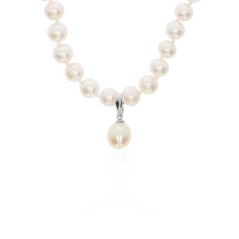 Margit Cultured Pearl White Gold Enhancer Heidi Kjeldsen Jewellery P1663 white