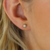 Margit Cultured Pearl and Gold Earrings Heidi Kjeldsen Jewellery ER4946 model