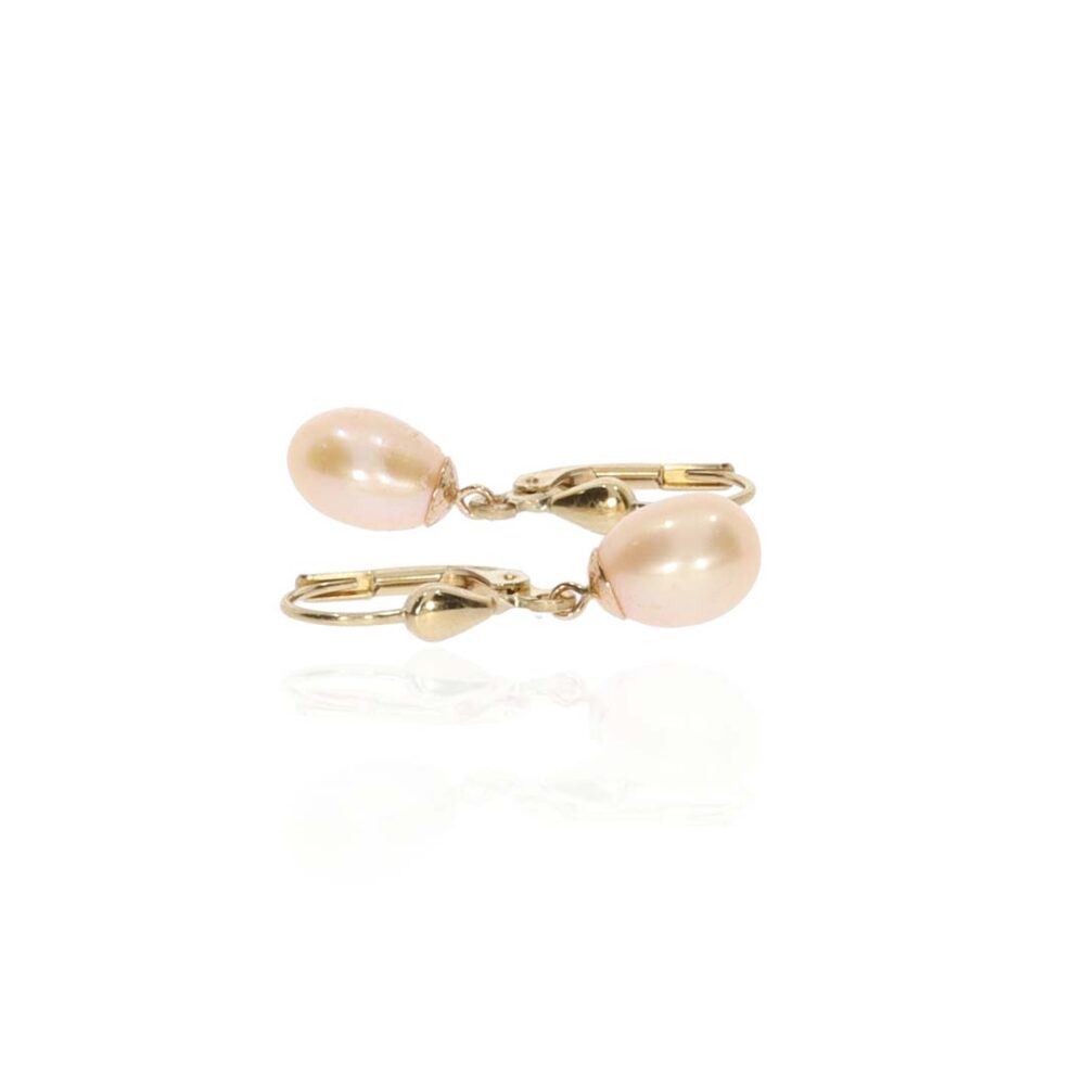 Margit Peach Freshwater Pearl Drop Earrings Heidi Kjeldsen Jewellers ER6049 white