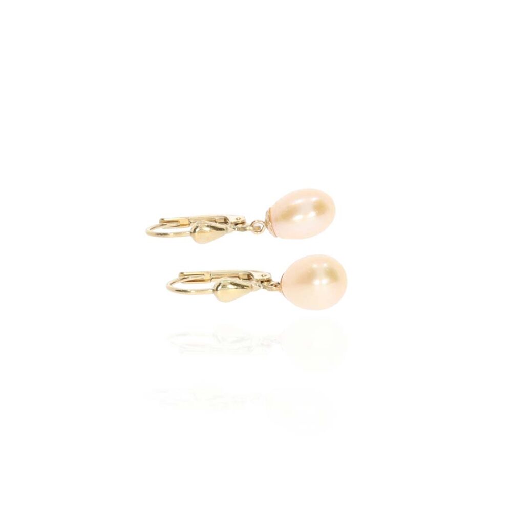 Margit Peach Freshwater Pearl Drop Earrings Heidi Kjeldsen Jewellers ER6049 white1