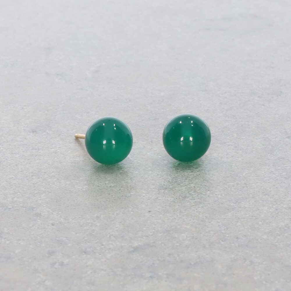 Naja Green Agate Cabochon And Gold Earrings Heidi Kjeldsen Jewellery ER6045 still