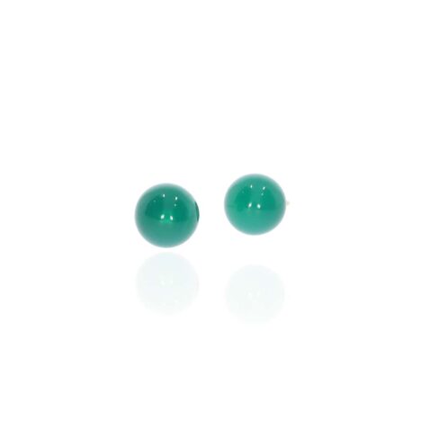 Naja Green Agate Cabochon And Gold Earrings Heidi Kjeldsen Jewellery ER6045 white1