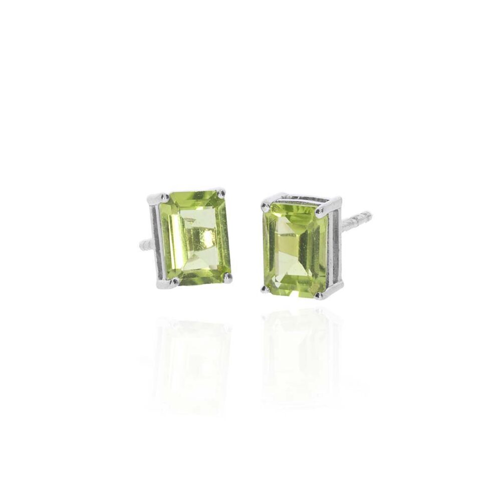 Nanna Peridot Emerald Cut Earrings Heidi Kjeldsen Jewellery ER6024 white