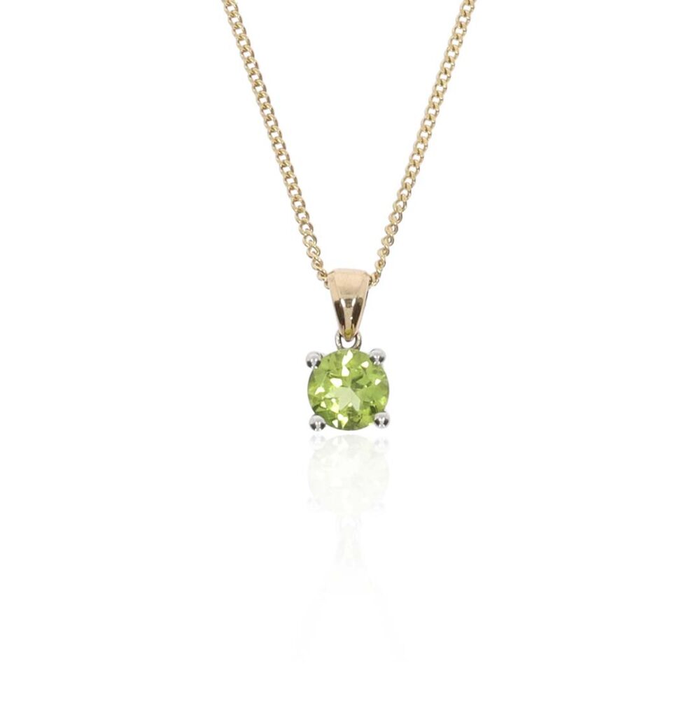 Nanna Peridot White Yellow Gold Pendant Heidi Kjeldsen Jewellery P1081 white