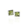 Nanna Peridot and White Gold Rubover Set Earrings Heidi Kjeldsen Jewellery ER6034 white