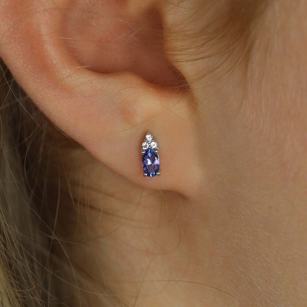 Tanzanite White Topaz Silver Earrings Heidi Kjeldsen Jewellery ER4861 model