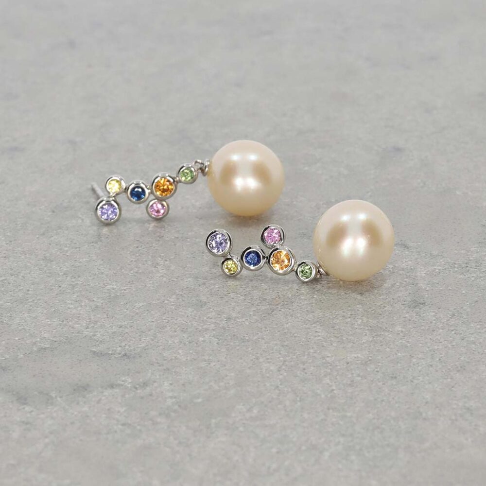 Trine Multi Coloured Bubble Pearl Earrings Heidi Kjeldsen Jewellery ER5062 still