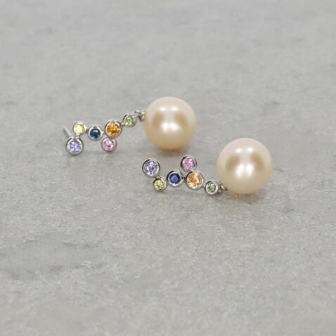 Trine Multi Coloured Bubble Pearl Earrings Heidi Kjeldsen Jewellery ER5062 still