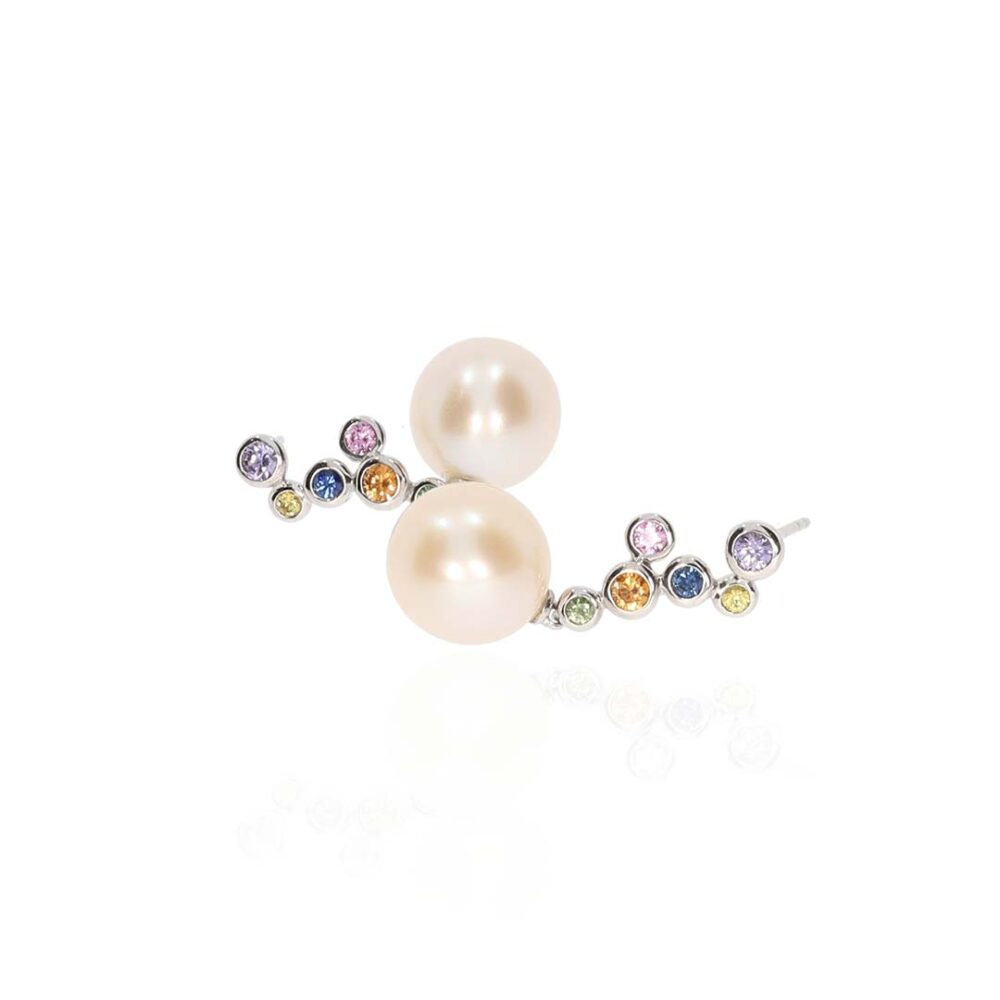 Trine Multi Coloured Bubble Pearl Earrings Heidi Kjeldsen Jewellery ER5062 white