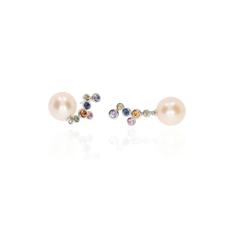 Trine Multi Coloured Bubble Pearl Earrings Heidi Kjeldsen Jewellery ER5062 white1