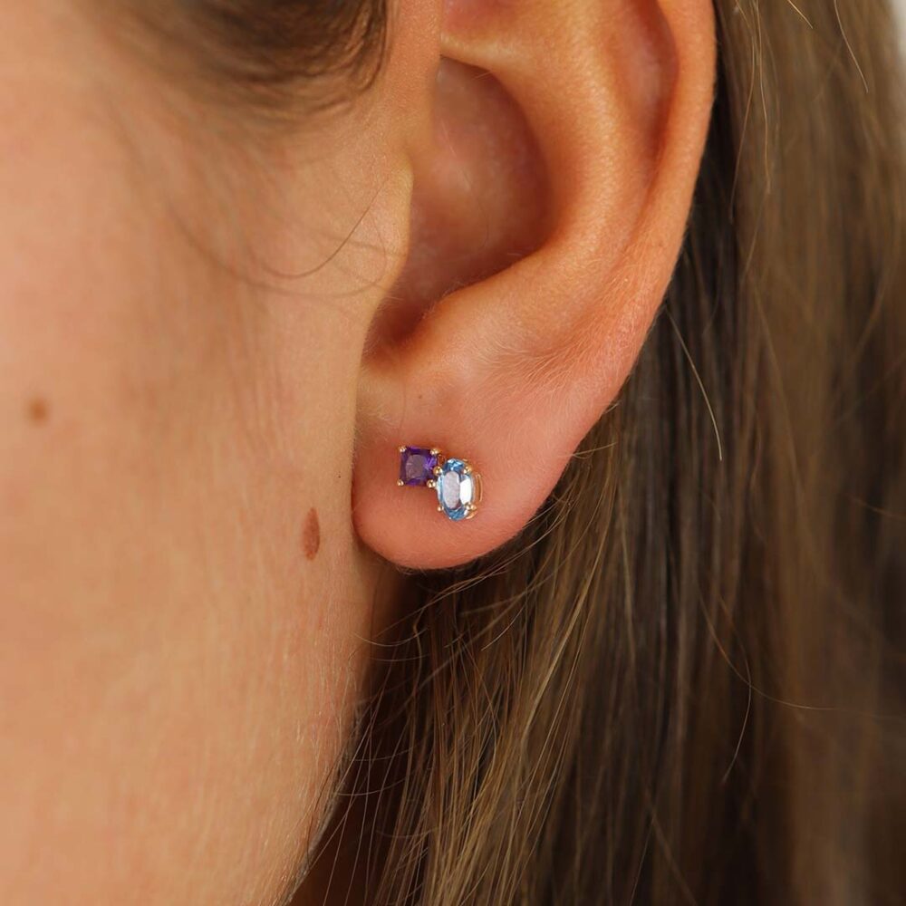 Viola Amethyst and Blue Topaz Earrings Heidi Kjeldsen Jewellers ER5094