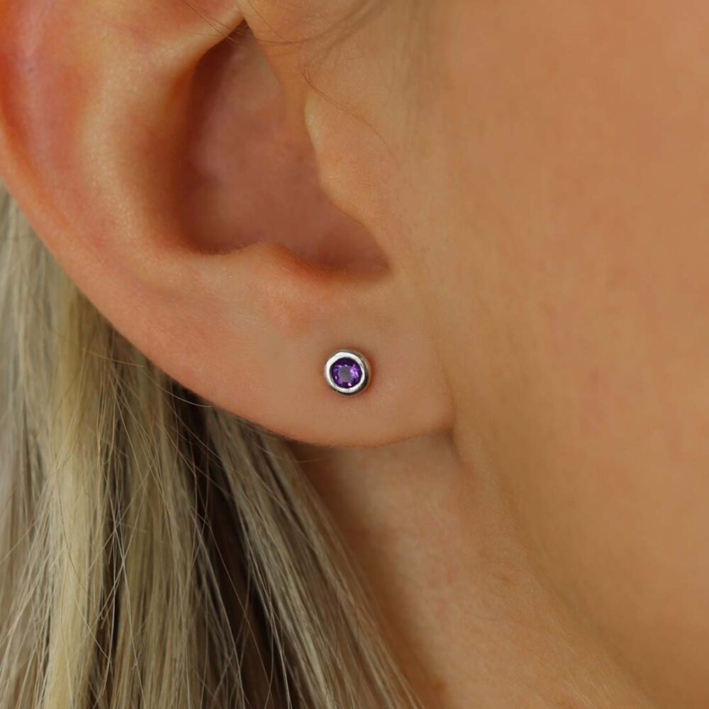 Viola Round Amethyst Earrings Heidi Kjeldsen Jewellers ER2379