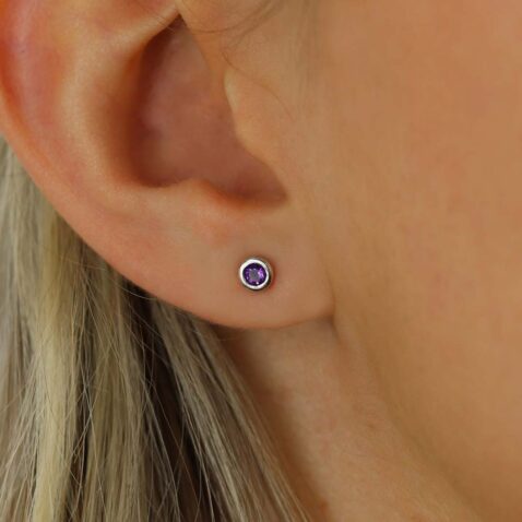 Viola Round Amethyst Earrings Heidi Kjeldsen Jewellers ER2379