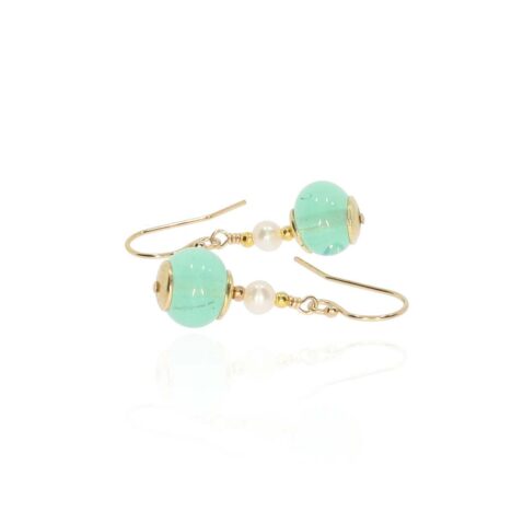 Heidi Green Murano Glass Pearl Drop Earrings Heidi Kjeldsen jewellery ER5027 white