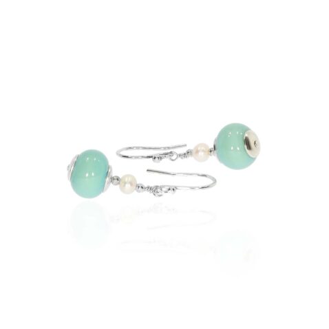 Heidi Green Murano Glass Pearl Earrings Heidi Kjeldsen jewellery ER5028 white