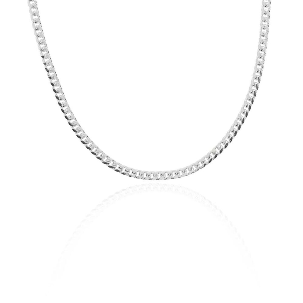 Helle Close Curb Silver Chain Heidi Kjeldsen Jewellery SILCC16 white