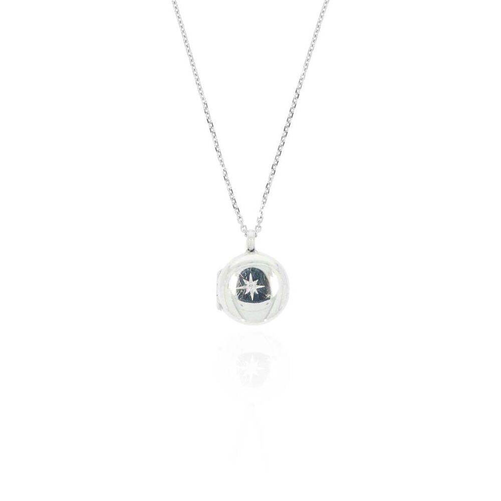 Helle Silver Diamond Star Locket Heidi Kjeldsen Jewellery P1699 white