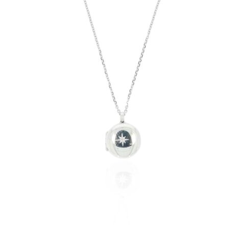 Helle Silver Diamond Star Locket Heidi Kjeldsen Jewellery P1699 white
