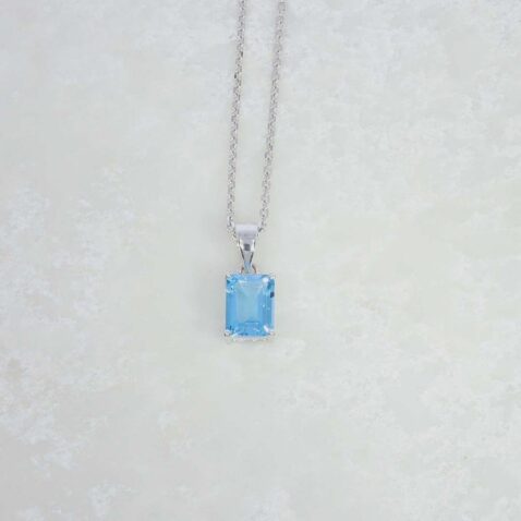 Freja Blue Topaz and Gold Octagonal Pendant Heidi Kjeldsen Jewellers P1732 still