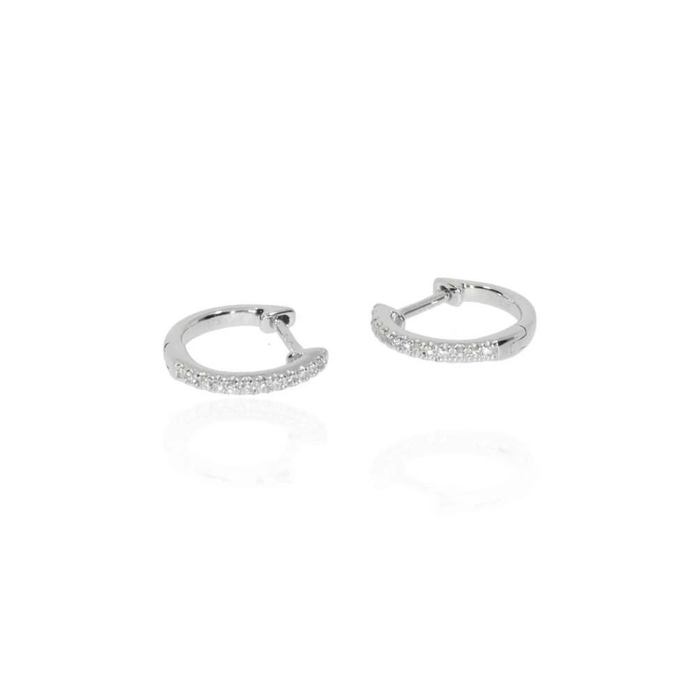 Hanne Diamond and white gold hoop earrings Heidi Kjeldsen Jewellery ER6014 white
