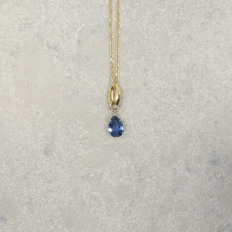 Sara Blue Sapphire Pear shaped Pendent Heidi Kjeldsen Jewellery P1710 still