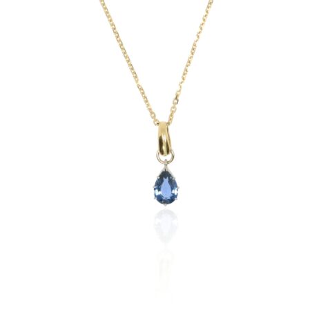 Sara Blue Sapphire Pear shaped Pendent Heidi Kjeldsen Jewellery P1710 white