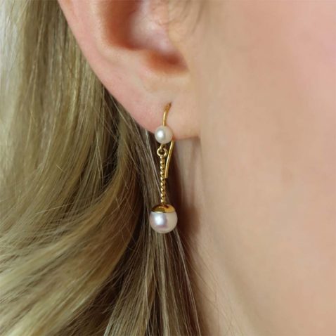 Margit Pearl Drop Twist Earrings Heidi Kjeldsen Jewellers ER6072