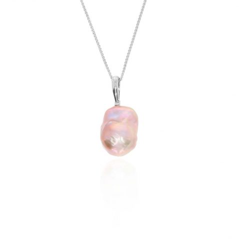 Alma Pink Baroque Cultured Pearl Pendant Heidi Kjeldsen Jewellery P1761 white1