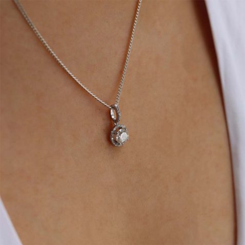 Hanne Diamond White Gold Cluster Pendant Heidi Kjeldsen Jewellers P1766