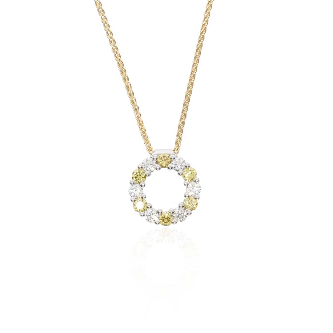 Hanne Yellow and White Diamond Pendant Heidi Kjeldsen Jewellery P1763 white