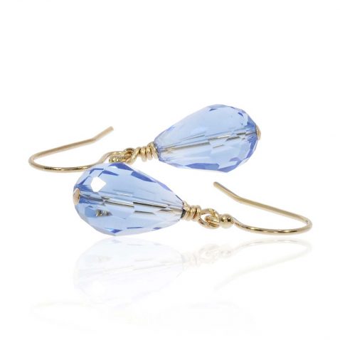 Heidi Blue Glass Drop Earrings Heidi Kjeldsen Jewellery ER6089 side