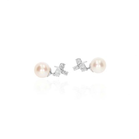 Margit Akoya Pearl and Diamond Drop Earrings Heidi Kjeldsen Jewellery ER6086 white
