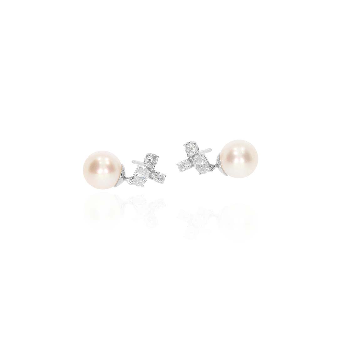 Margit Akoya Pearl and Diamond Drop Earrings Heidi Kjeldsen Jewellery ER6086 white