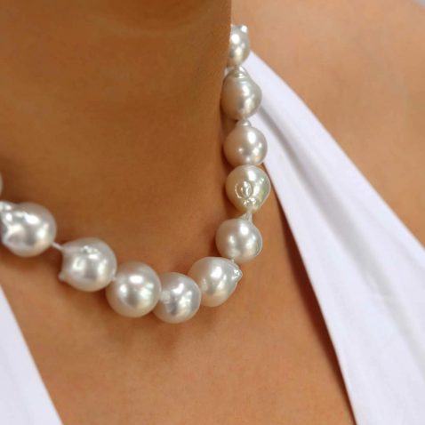 Margit Baroque South Sea Pearl Necklace Heidi Kjeldsen Jewellers NL1330