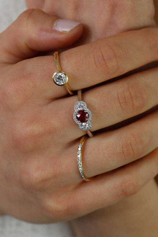 Mathilde Ruby Diamond Ring Yellow Gold Diamond Rings Heidi Kjeldsen Jewellery R1203 R1712 R1790 model1