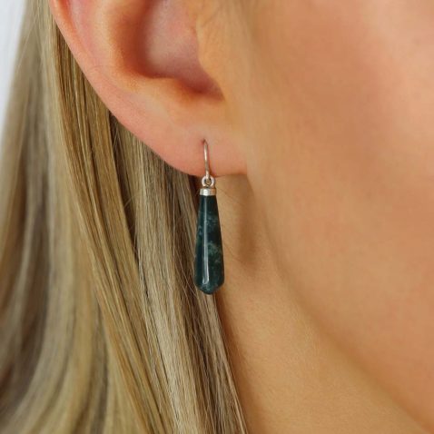 Naja Silver Bloodstone Drop Earrings Heidi Kjeldsen Jewellery ER6093 model