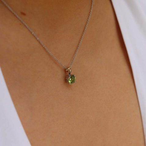 Nanna Periodot White and Yellow Gold Pendant Heidi Kjeldsen Jewellers P1081