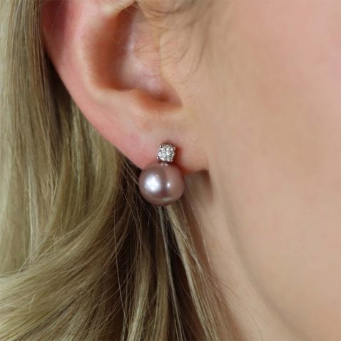 Alma Pink Pearl and Diamond Earrings Heidi Kjeldsen Jewellers ER6088