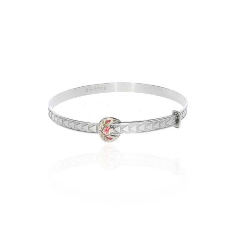 Clara Preloved Ornate Silver Christening Bangle PLBL0014 Heidi Kjeldsen Jewellery white