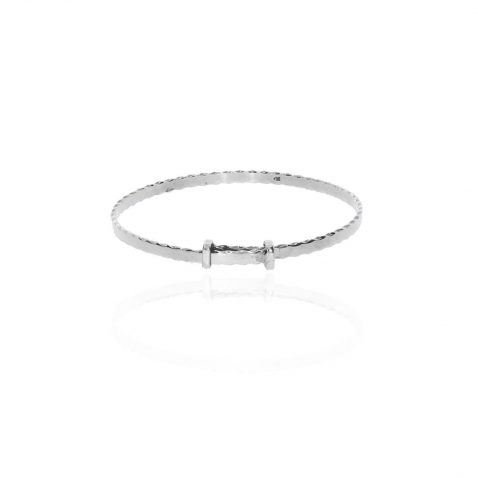 Clara Preloved Silver Wavy Edge Christening Bangle PLBL0015 Heidi Kjeldsen Jewellery still