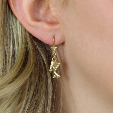 Clara Queen Neferati Gold Earrings Heidi Kjeldsen Jewellers PLER0015