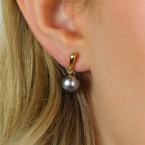 Grete Tahitian Pearl Gold Drop Earrings Heidi Kjeldsen Jewellers ER6085