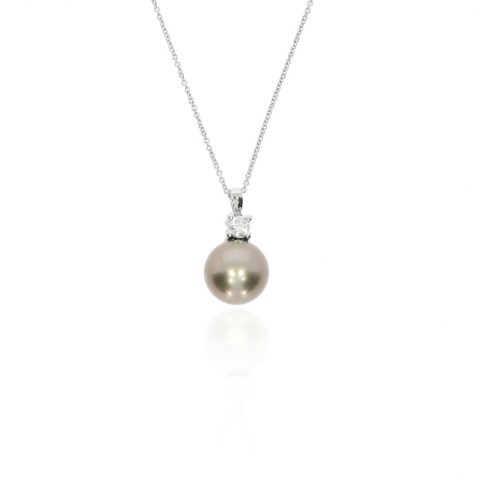 Grete Tatihan Pearl Diamond Drop Pendant Heidi Kjeldsen Jewellery P1762 white