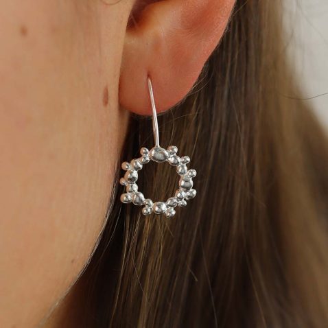 Helle Circle Beaded Hoop Drop Earrings Heidi Kjeldsen Jewellers ER4729