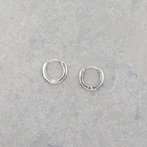 Helle Small Silver Huggie Earrings Heidi Kjeldsen Jewllery ER6038 white