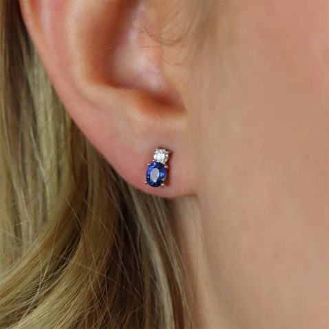 Sara Sapphire and Diamond Drop Earrings Heidi Kjeldsen Jewellers ER6104